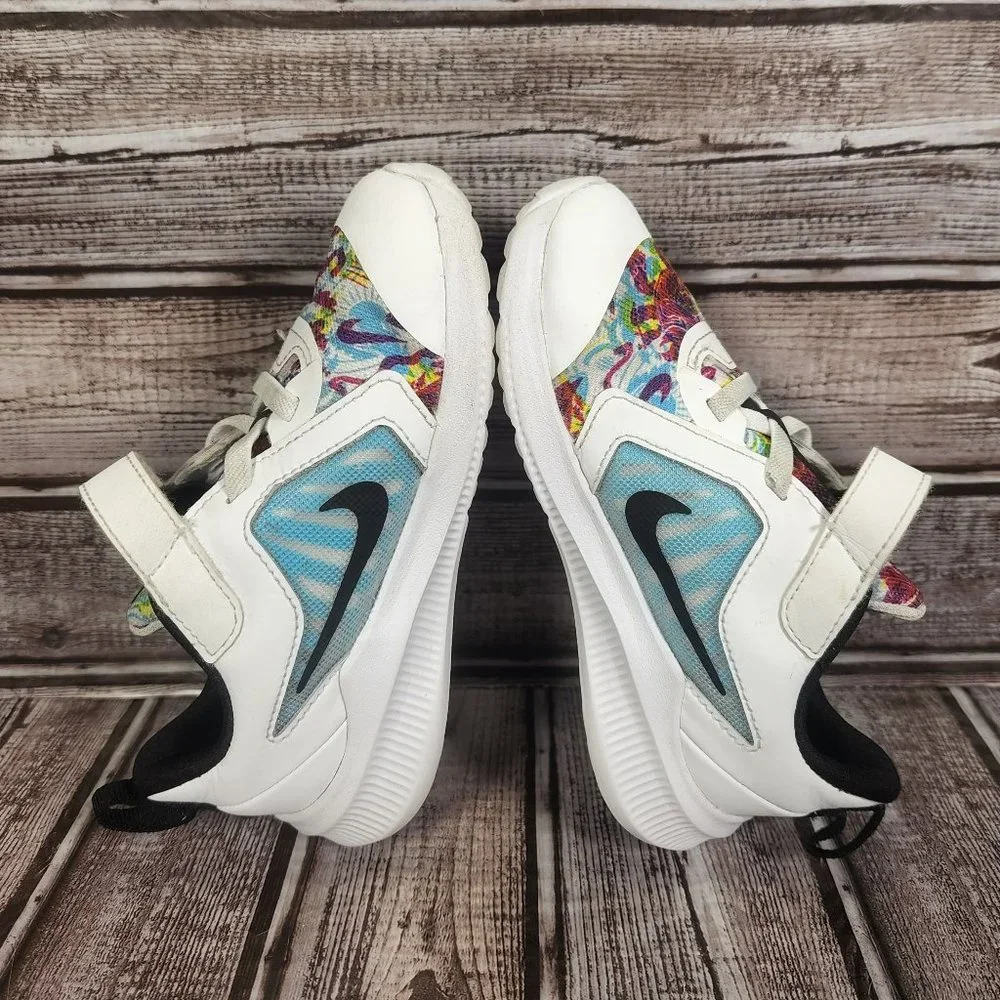 NIKE DOWNSHIFTER 10 Kids Youth Girl's 9C Fabel Fire White Pink Shoes Sneakers - Picture 6 of 9